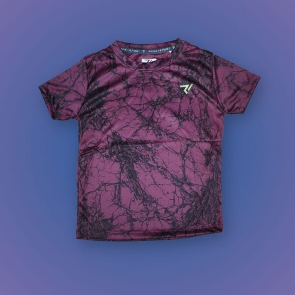 Maroon Marble Print Sports T-Shirt for Boys – Rank1 Sport