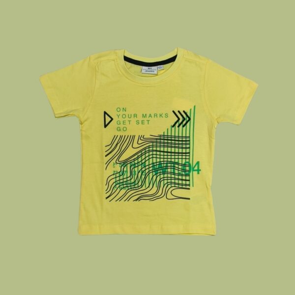 Yellow “On Your Marks” Graphic T-Shirt for Boys