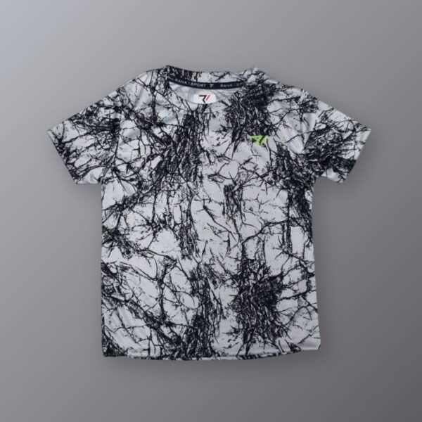 White Marble Print Sports T-Shirt for Boys – Rank1 Sport
