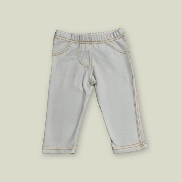 Stretchable Denim-Style Baby Leggings – white