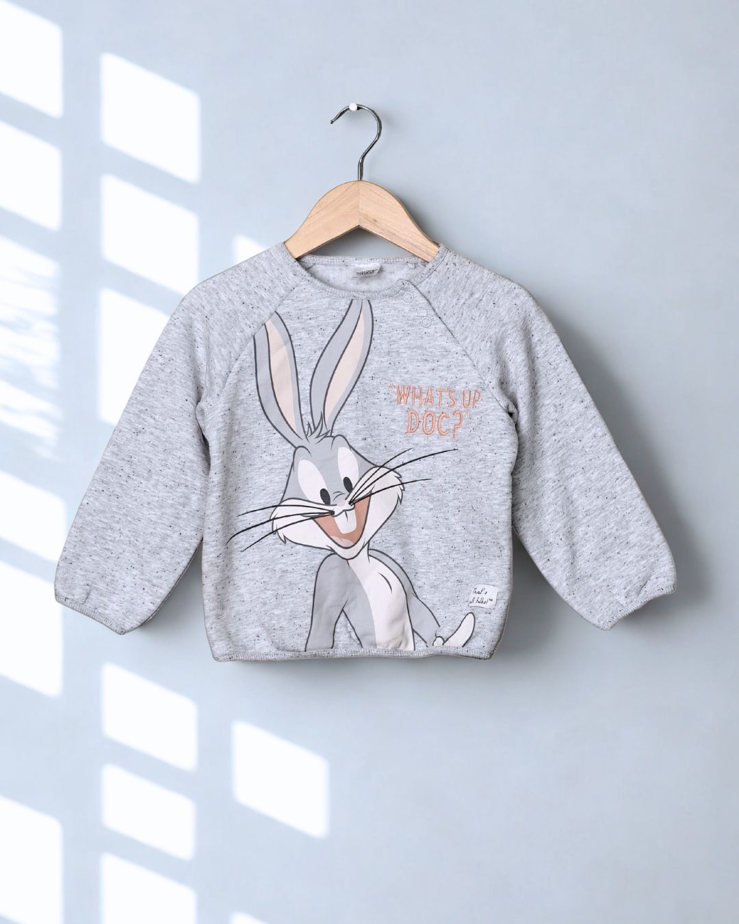 Bugs Bunny “What’s Up Doc?” Sweatshirt for Toddlers – Heather Grey