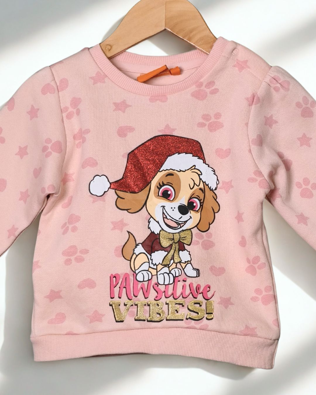 Paw Patrol “Pawsitive Vibes” Sweatshirt for Girls – Blush Pink - Image 2