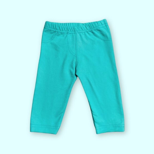Soft Cotton Baby Leggings – Aqua Blue