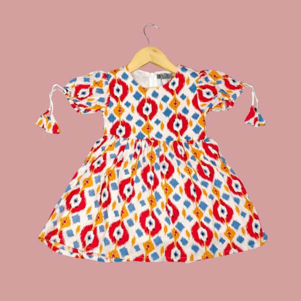 Rank1 Multicolor Ikat Print Cotton Frock – Girls